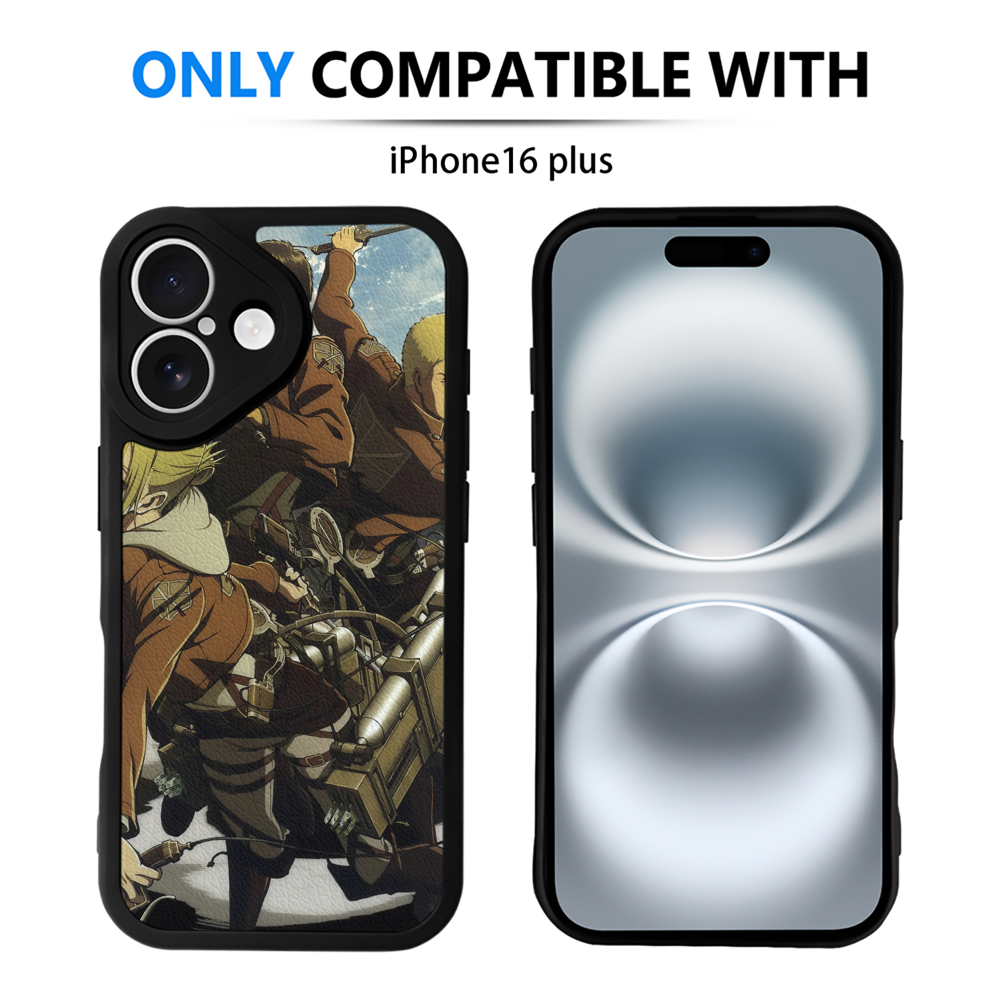 （画像用） 進撃の巨人 Attack on Titan 【iPhone 16シリーズ対応】シリコンスマホケース（レザー調） 材質：シリコン